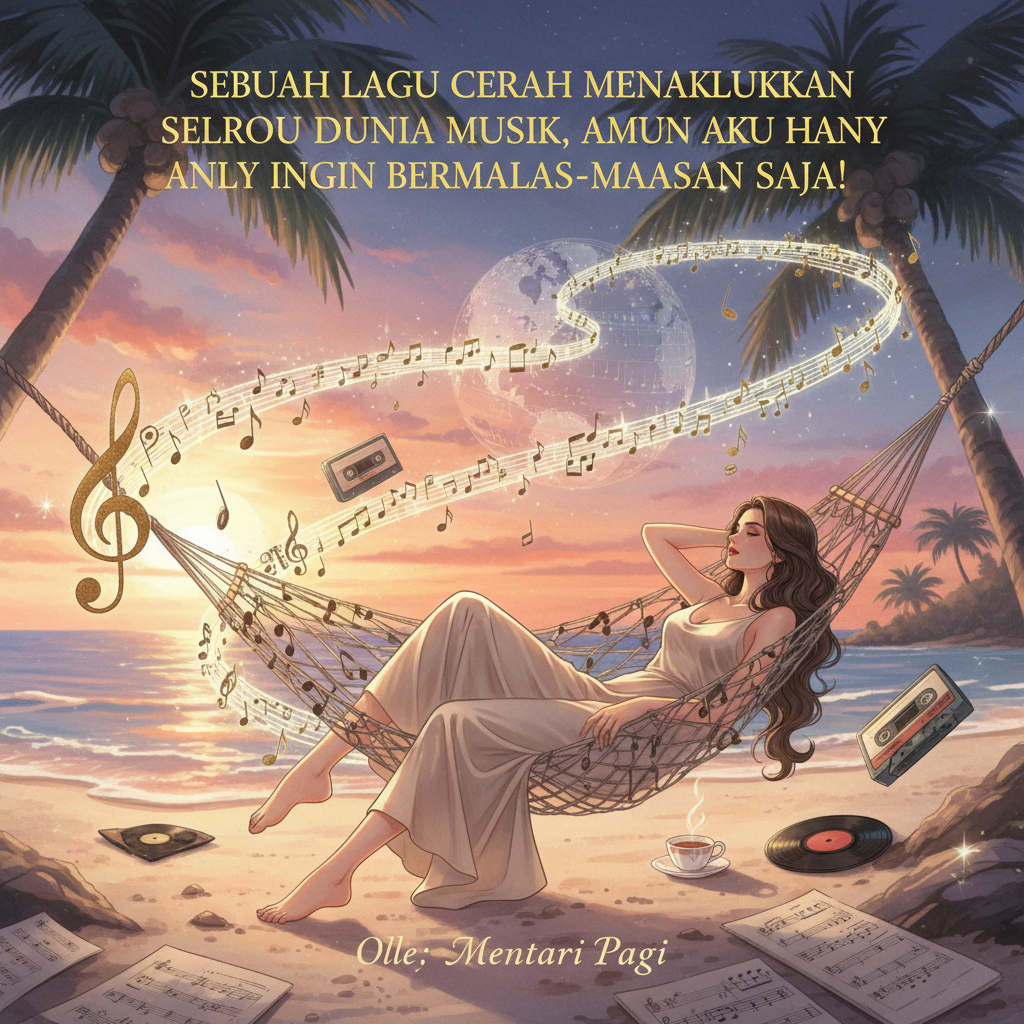 Sebuah lagu cerah menaklukkan seluruh dunia musik, namun aku hanya ingin bermalas-malasan saja!